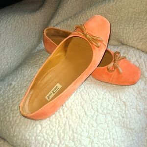 Paul Green women's coral and brown leather ballet flat size 5.5